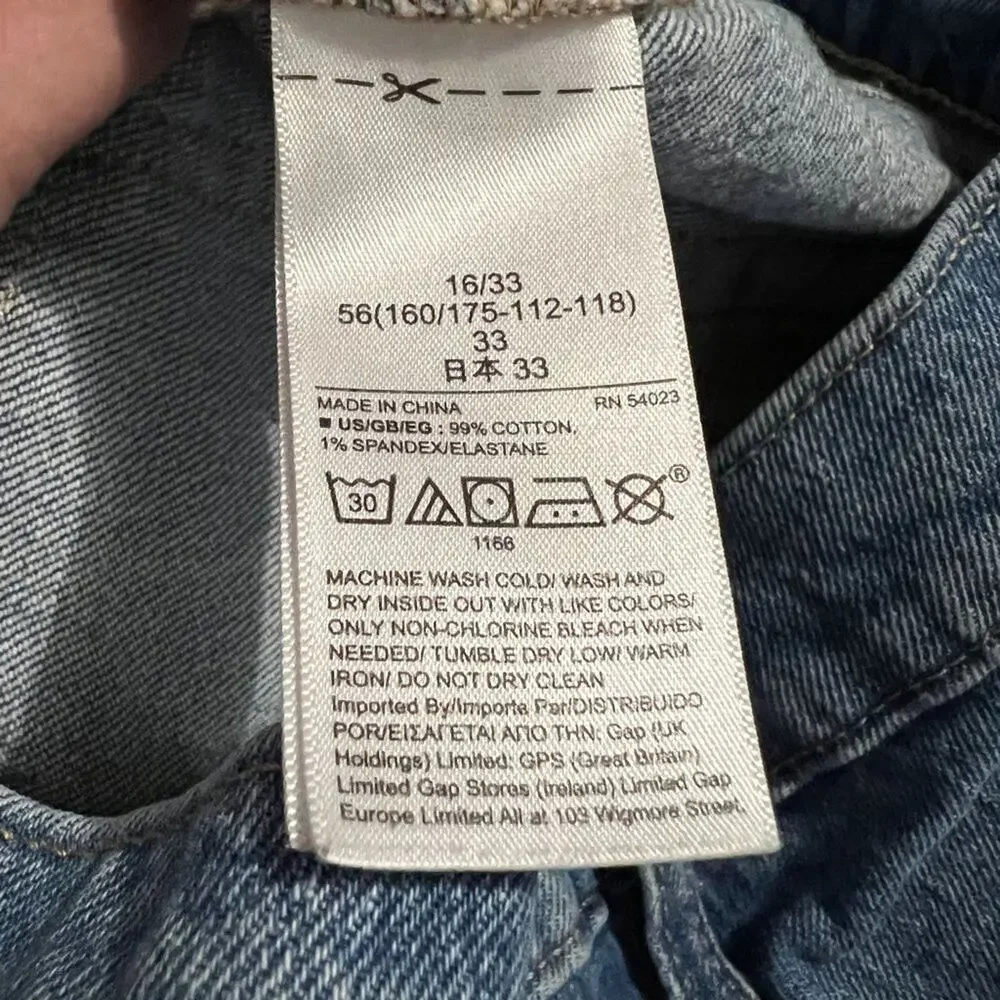 GAP Cheeky Straight Cut Off Denim Shorts Button Fly Womens 16